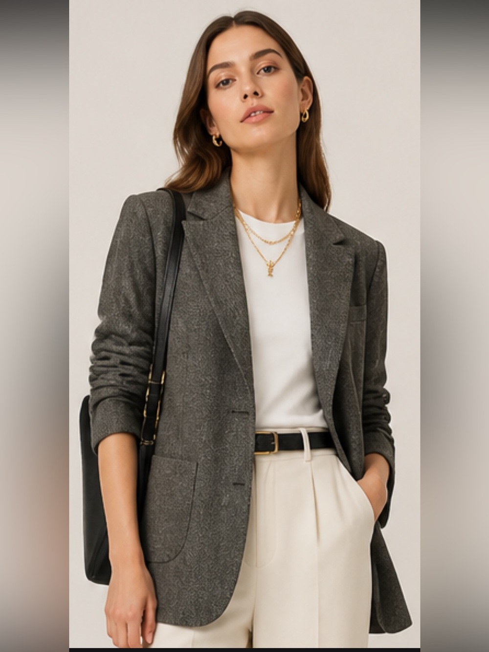 LAFAYETTE 148 New York Blazer Jacket Career Wool Collar Gray Business Casual 8